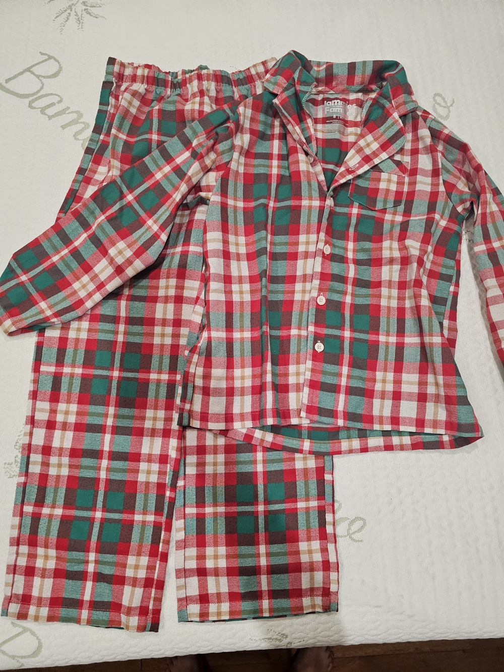 Kids Plaid Red & Green Flannel Pajama Set by Carter's